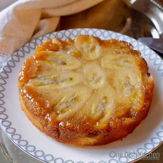 Caramelized Banana Upside Down Cake | One Dish Kitchen