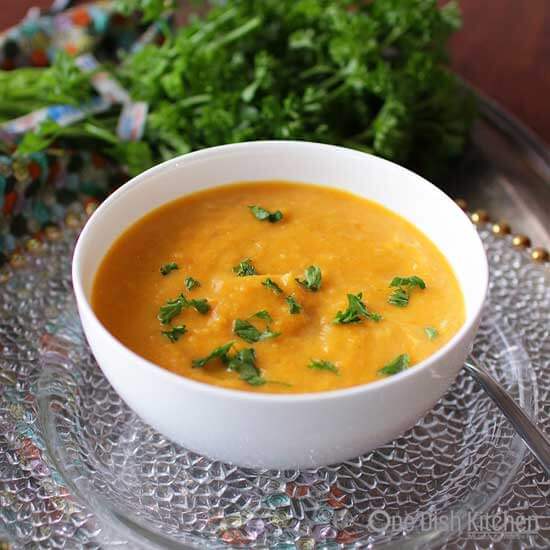 Curried Butternut Squash Soup For One | One Dish Kitchen