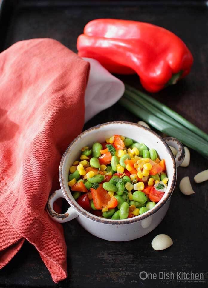 colorful edamame salad | One Dish Kitchen
