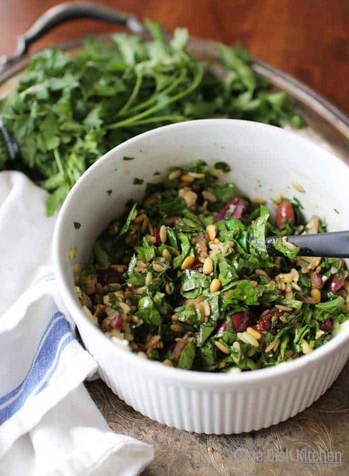 vegetables in an orzo salad | one dish kitchen