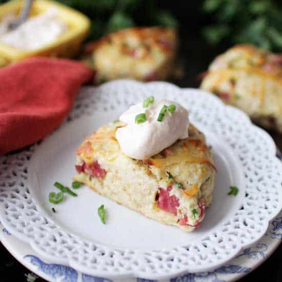 Small Batch Ham and Gruyere Scones | One Dish Kitchen
