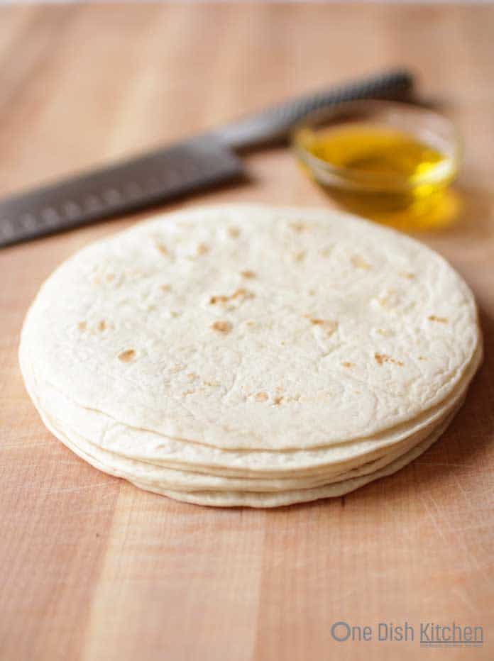 stack of tortillas for baked tortilla chips