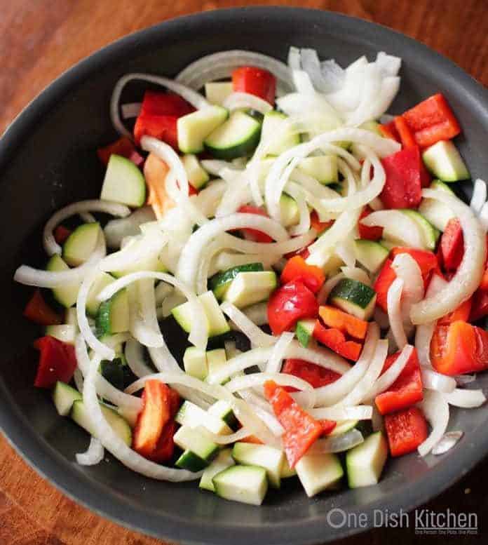 vegetables in a skillet | ratatouille | one dish kitchen
