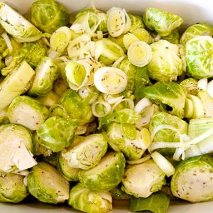Roasted Brussel Sprouts With Fennel And Leeks