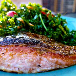 Maple Glazed Baked Salmon Steaks