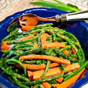 Green Beans And Carrots in Miso Dressing