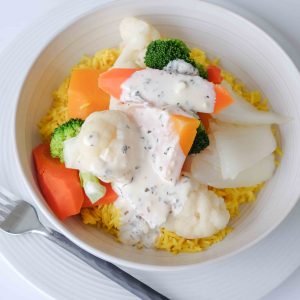 Buddha Bowl with Garlic Lemon Cream Sauce