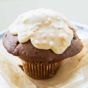 Gluten-Free Pumpkin Muffins with Maple Walnut Glaze