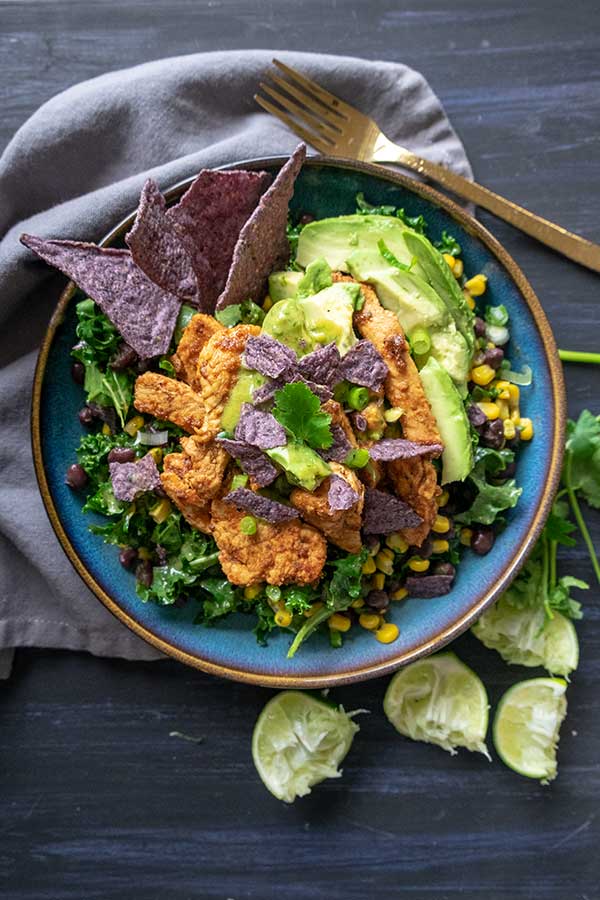 Baja Chicken Kale Salad With Avocado Lime Dressing Only Gluten Free