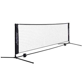 Easy Setup Nylon Sports Net with Poles Pickleball Kids Volleyball Boulder Portable Badminton Net Set Driveway ... 10-Ft Mini Size for Tennis For Indoor or Outdoor Court Beach Soccer Tennis