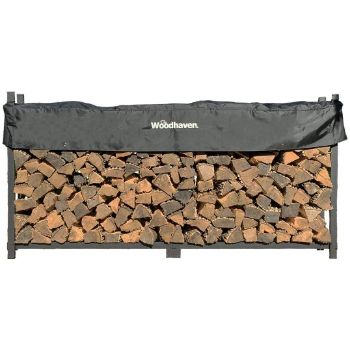 9. Woodhaven Outdoor Firewood Rack