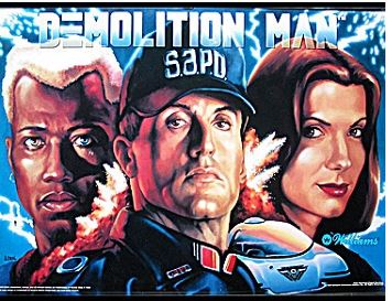 Demolition Man Pinball Machine Translite