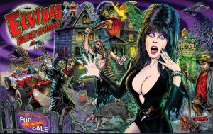Elvira House of Horrors Pinball Backglass