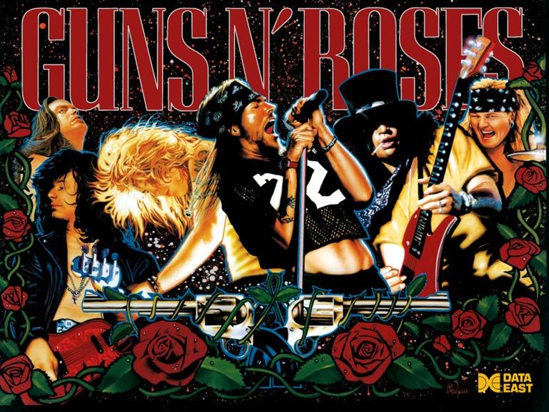 Data East Guns N Roses Pinball Translite
