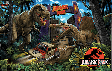 Stern Jurassic Park Pinball Backglass