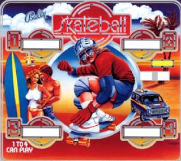 Skateball Pinball Backglass
