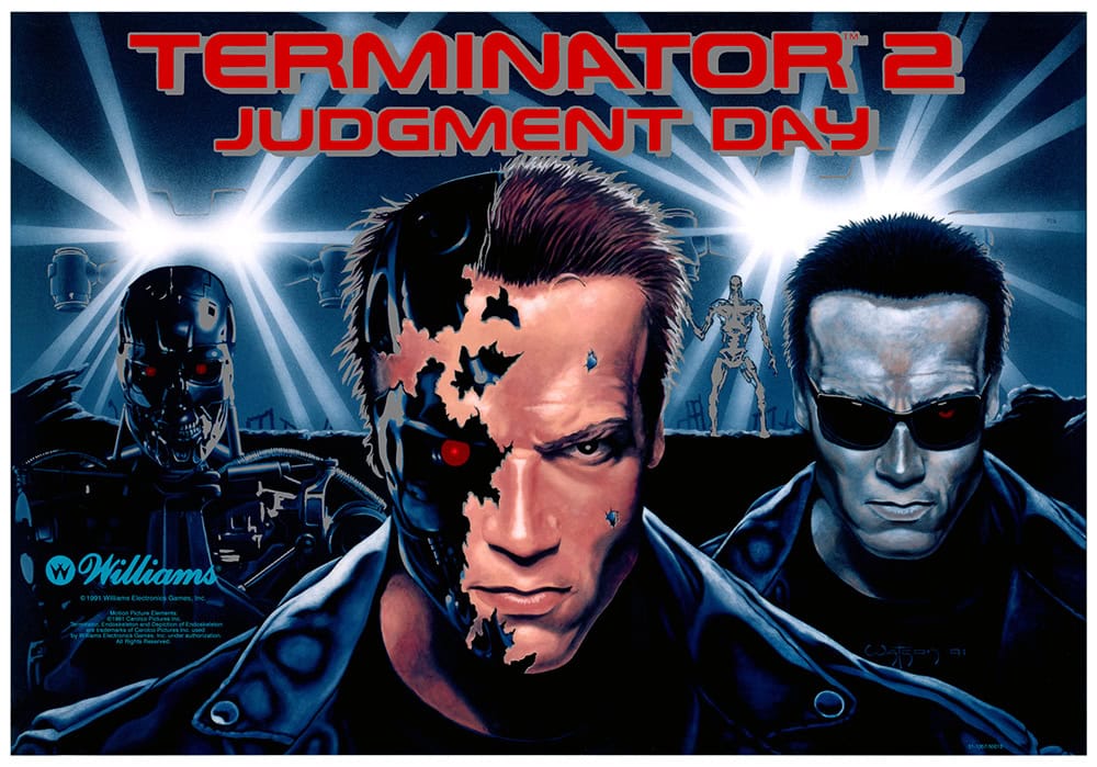 Terminator 2 Pinball Machine Backglass