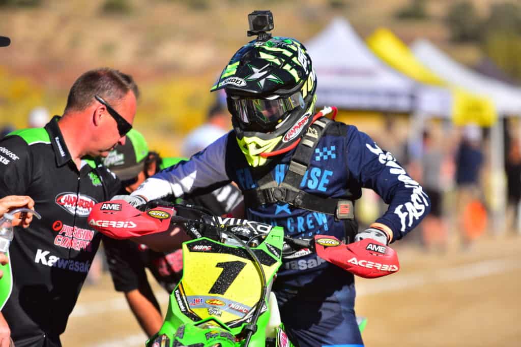 Zach Bell riding his KX450 at the 2019 Gorman NGPC