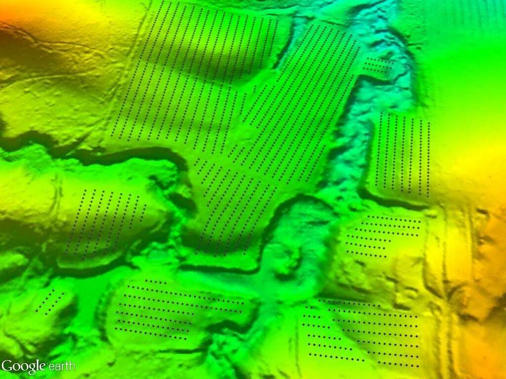 Macadamia growers' case study 2017 11 Elevation overlaid with tree sites