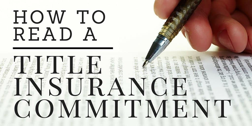 how toread a title insurance commitment