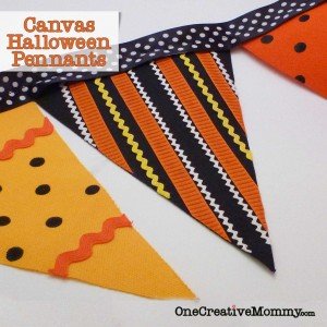 Canvas Halloween Pennants Tutorial