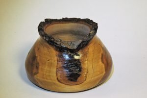 black cherry natural edge turned wood vase