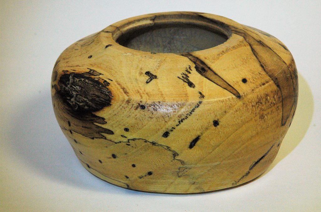 turned wood spalted maple vase
