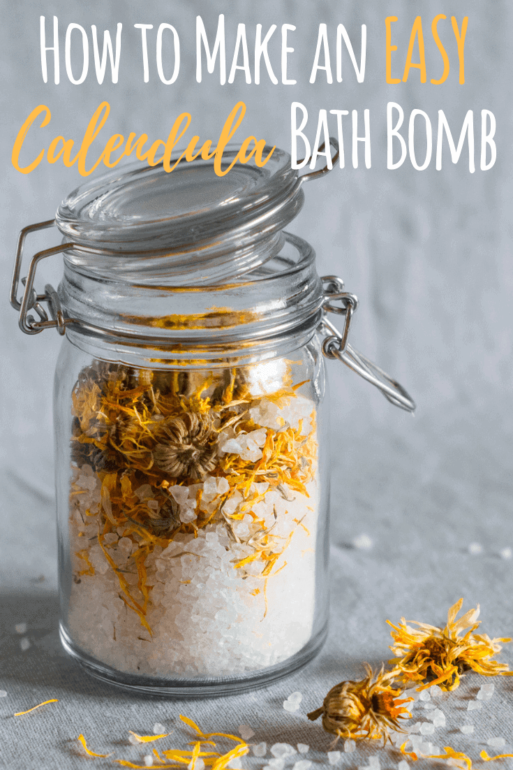 Homemade Bath Bombs with Calendula