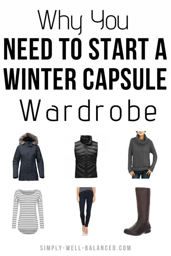 How to build a capsule wardrobe for winter. Includes my go-to wardrobe essentials. As a mom and teacher I am always looking for casual clothes that are also professional and classic so I can wear them to work. When I made the switch to a minimalist closet I learned how to create a capsule wardrobe for each season. This post includes my tips for choosing a color palette so you can easily mix and match outfits. #minimalist #capsulewardrobe #simpleliving