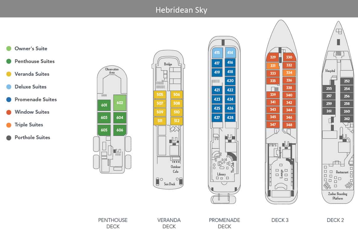 M/S Hebridean Sky Deck Plan