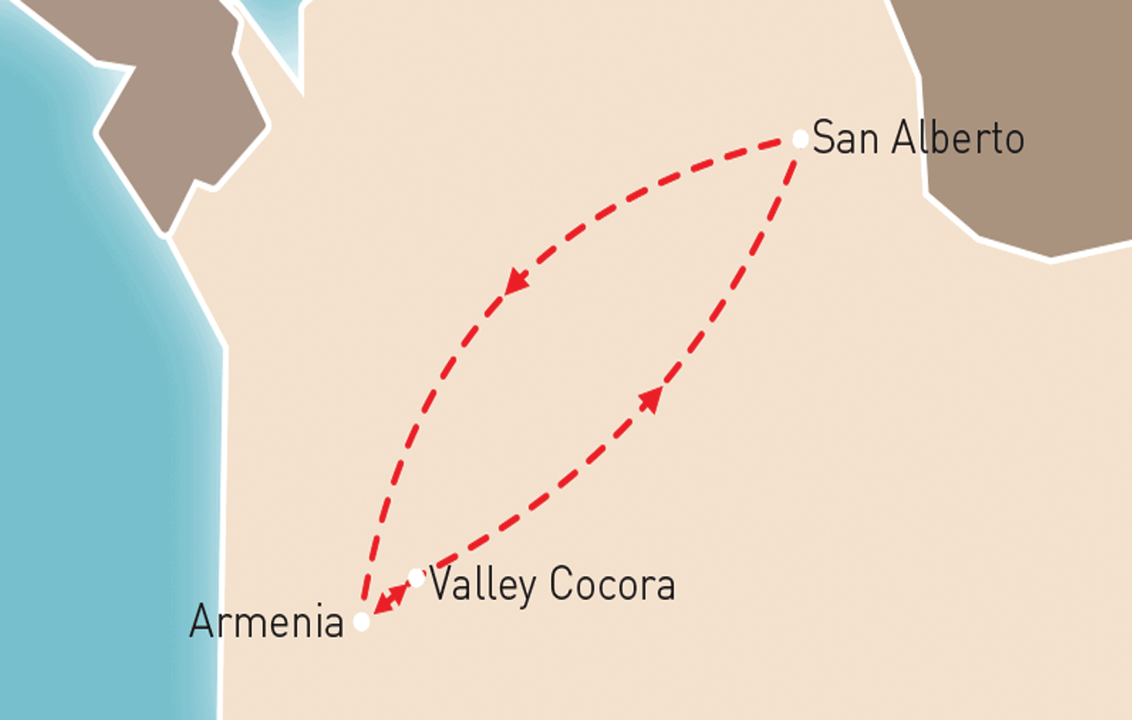 Aromas of the Coffee Region (Armenia) Route Map