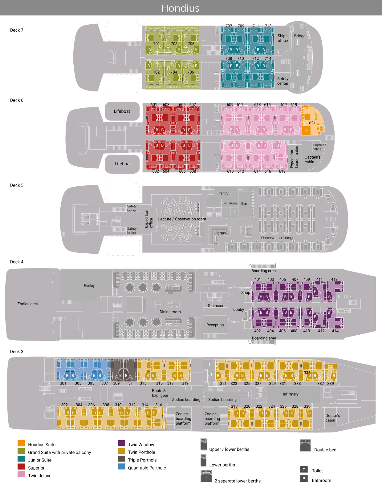 Hondius Deck Plan