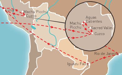 Brazil & Peru Route Map