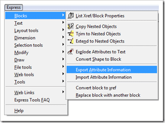 Express > Blocks > Import/Export Attribute Information