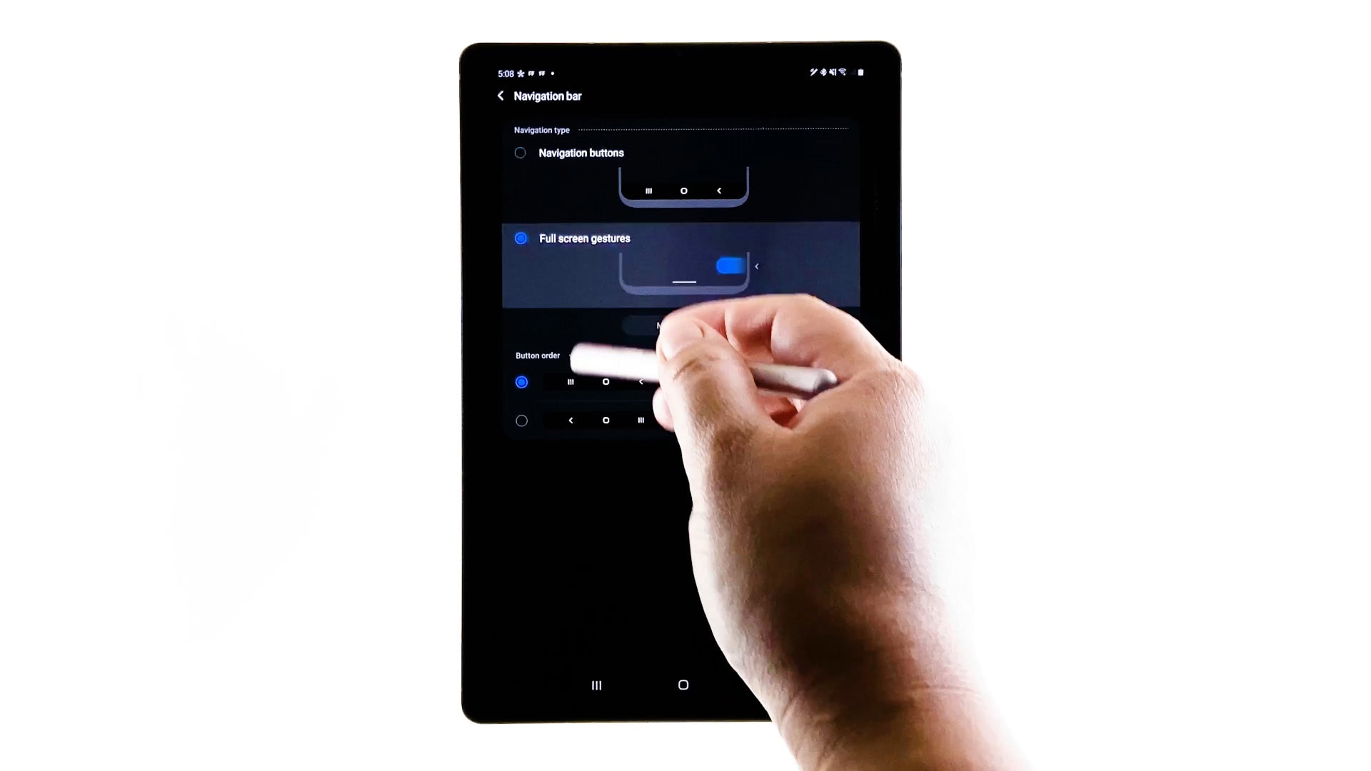 Change Navigation Style and Button Order on Tab S6