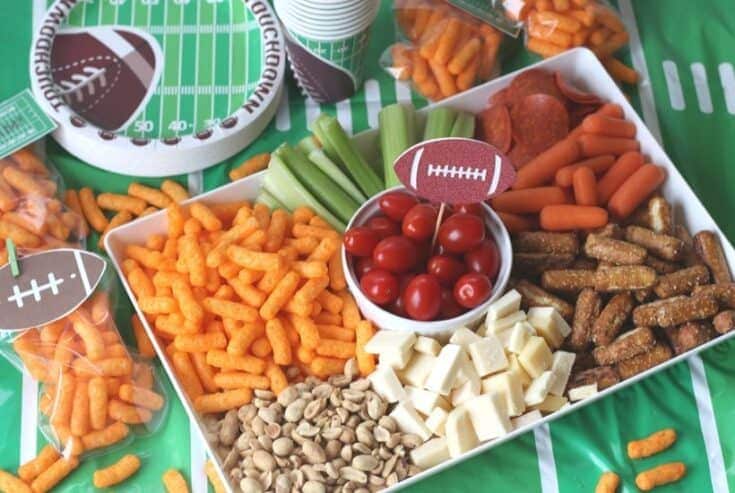 Score big at your game day party with this easy Football Party Snack Tray. This party snack idea will have your guest cheering for more!