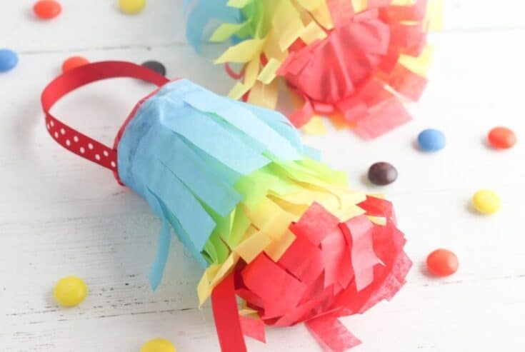 Extra toilet paper rolls in the house? I bet! These DIY Toilet Paper Roll Pinatas are a fun kid's craft to make for your next Cinco de Mayo fiesta.