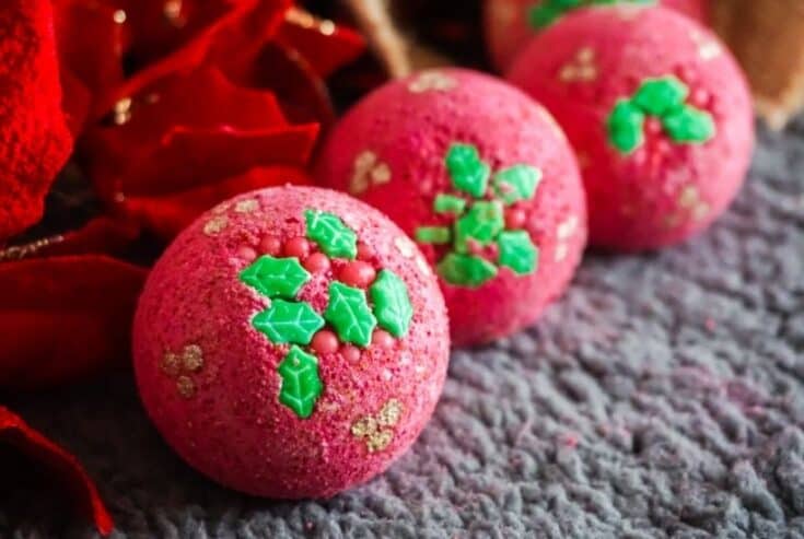 Give the gift of pampering this year. We all need it after this crazy year. These DIY Holly Bath Bombs are an easy DIY craft and perfect stocking stuffer idea.