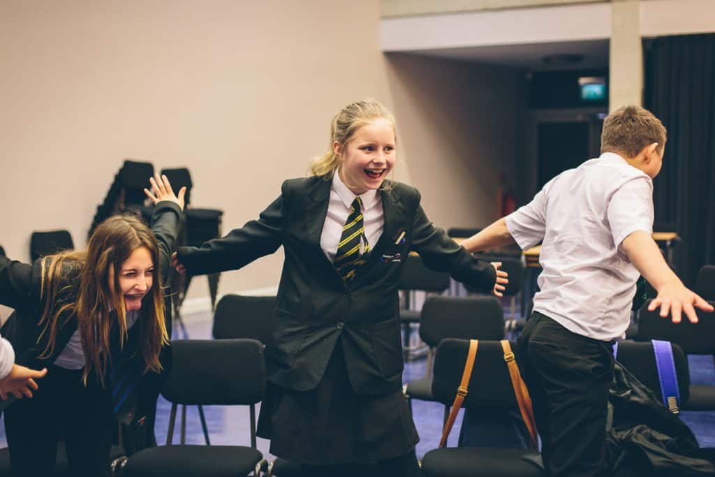 schoolgirl singing and laughing Doncaster