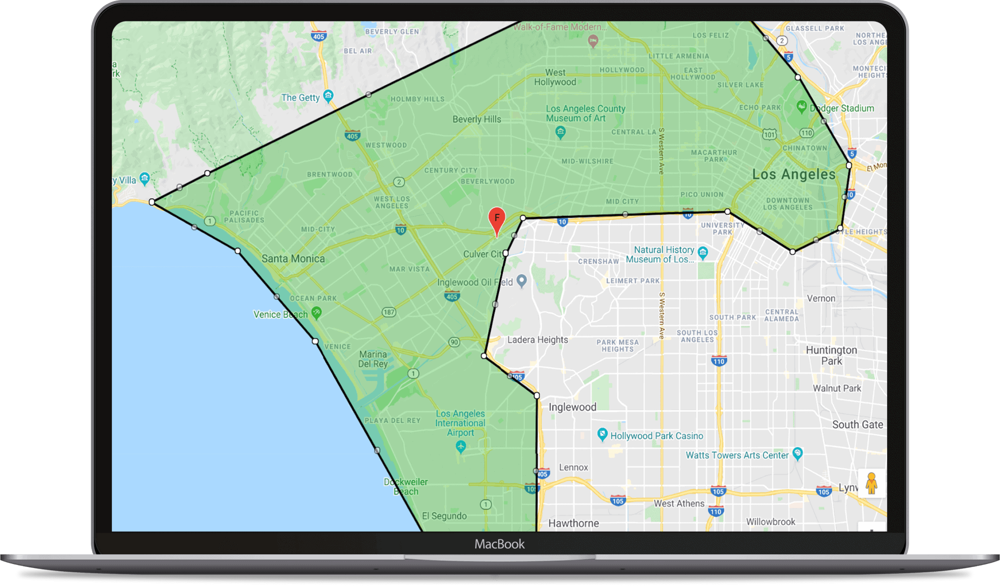delcoverage-2048x1200 macbook with cannabis inventory management software open on ecommerce delivery zone management screen.