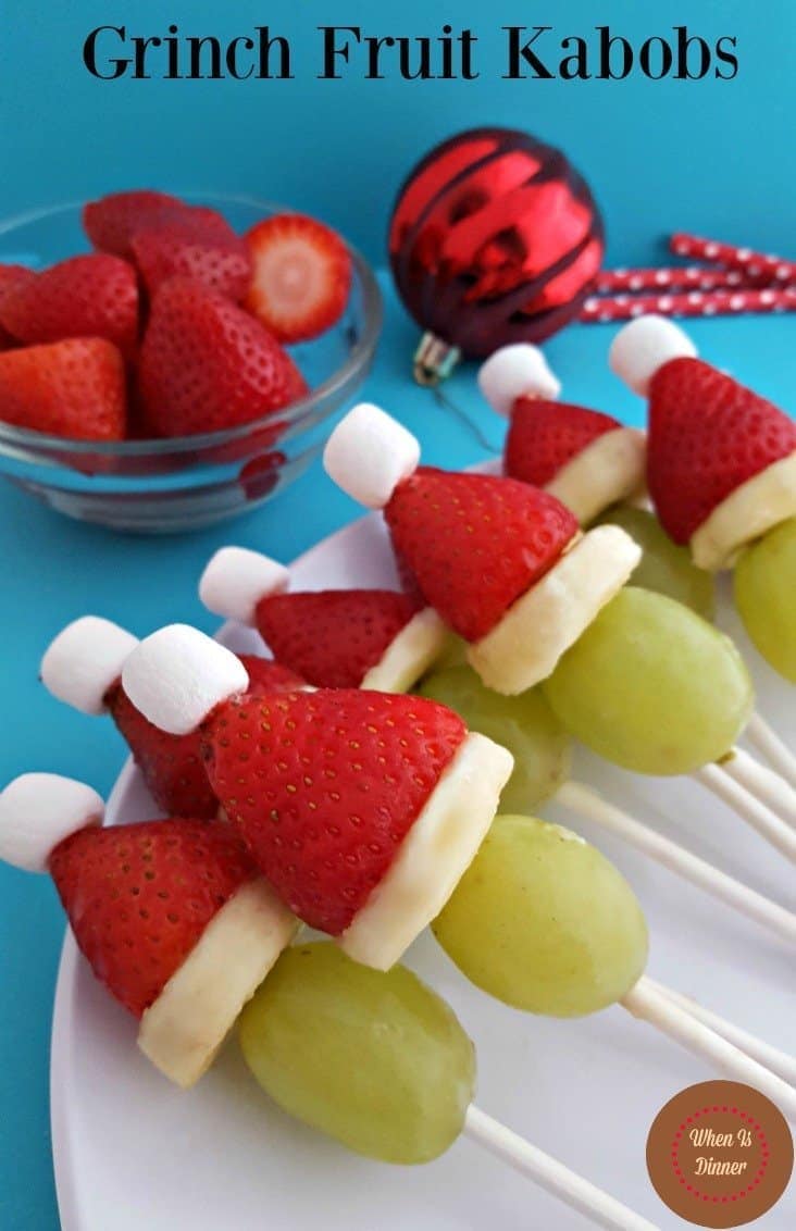 Grinch Fruit Kabobs