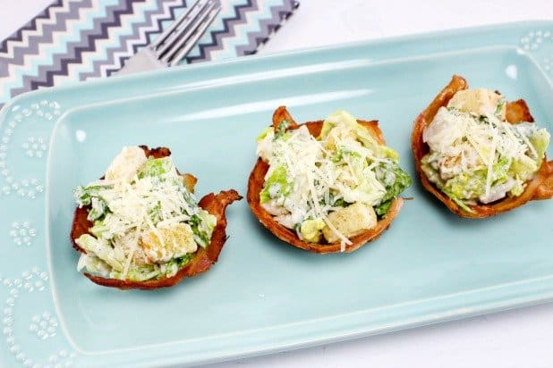 Caesar Salad Bacon Cups