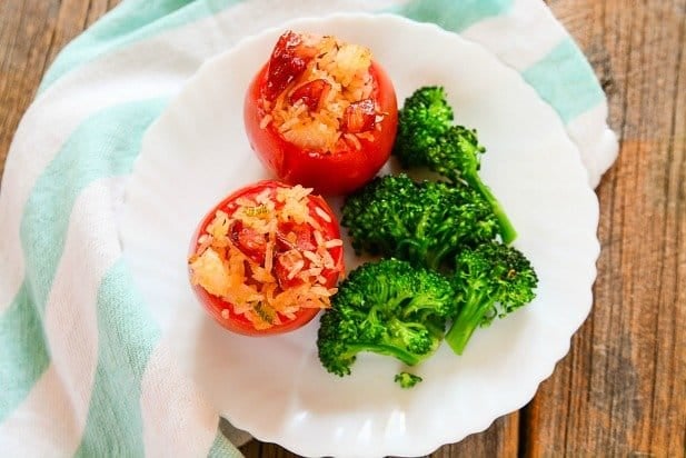 Chorizo Rice Stuffed Tomatoes