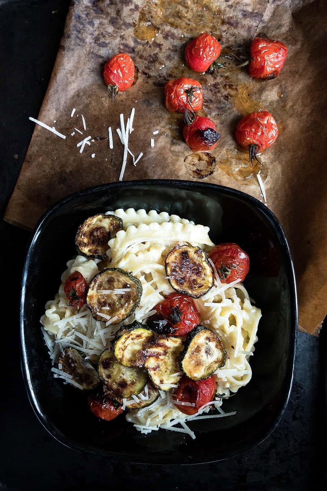 Cream cheese courgette pasta