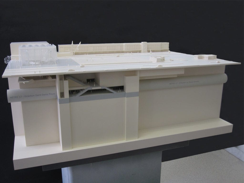 Maquette de la gare du Bourget aéroport par novembre architecture