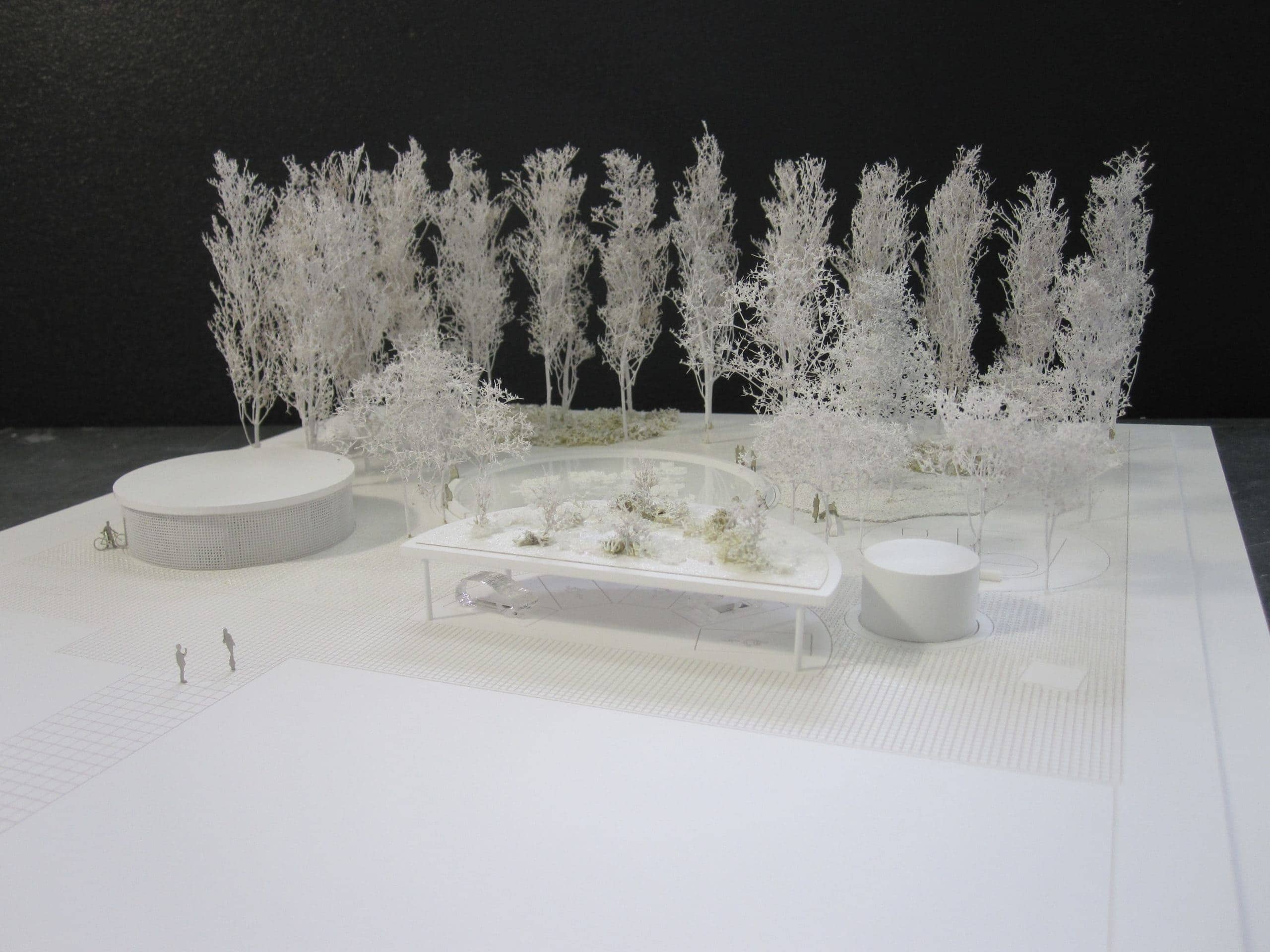 Maquette à socle plat avec représentation du trottoir