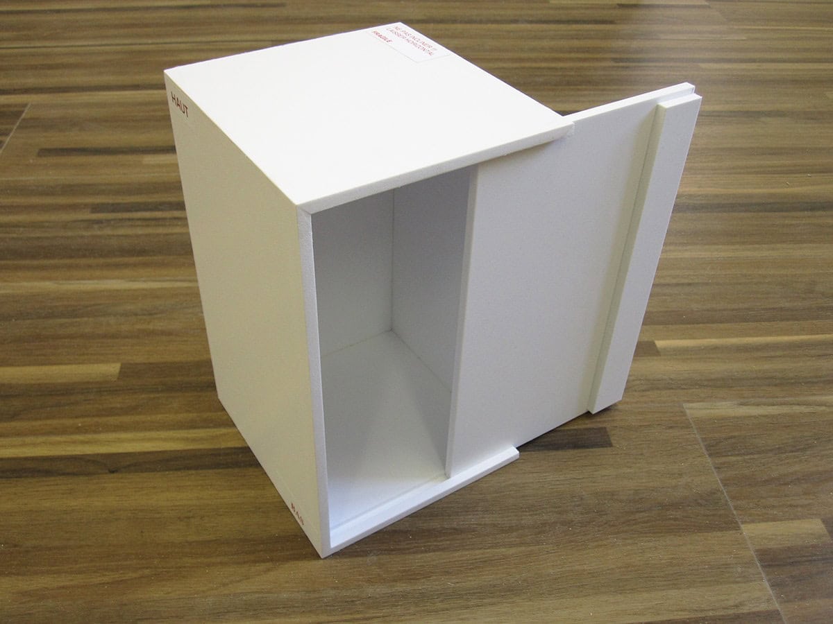 Caisse pvc sans calage mousse