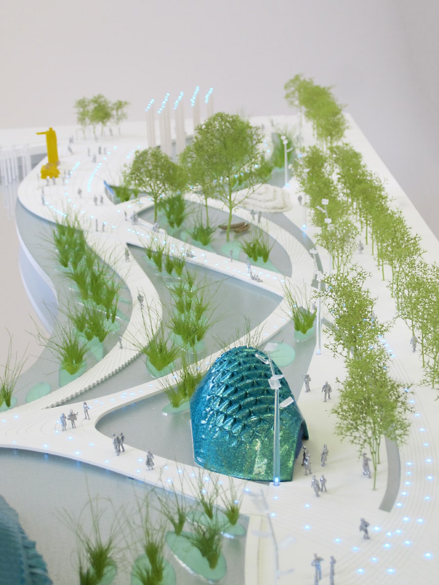 maquette en couleur du Bay Ecotarium à San Francisco par XTU architects au 1/157ème