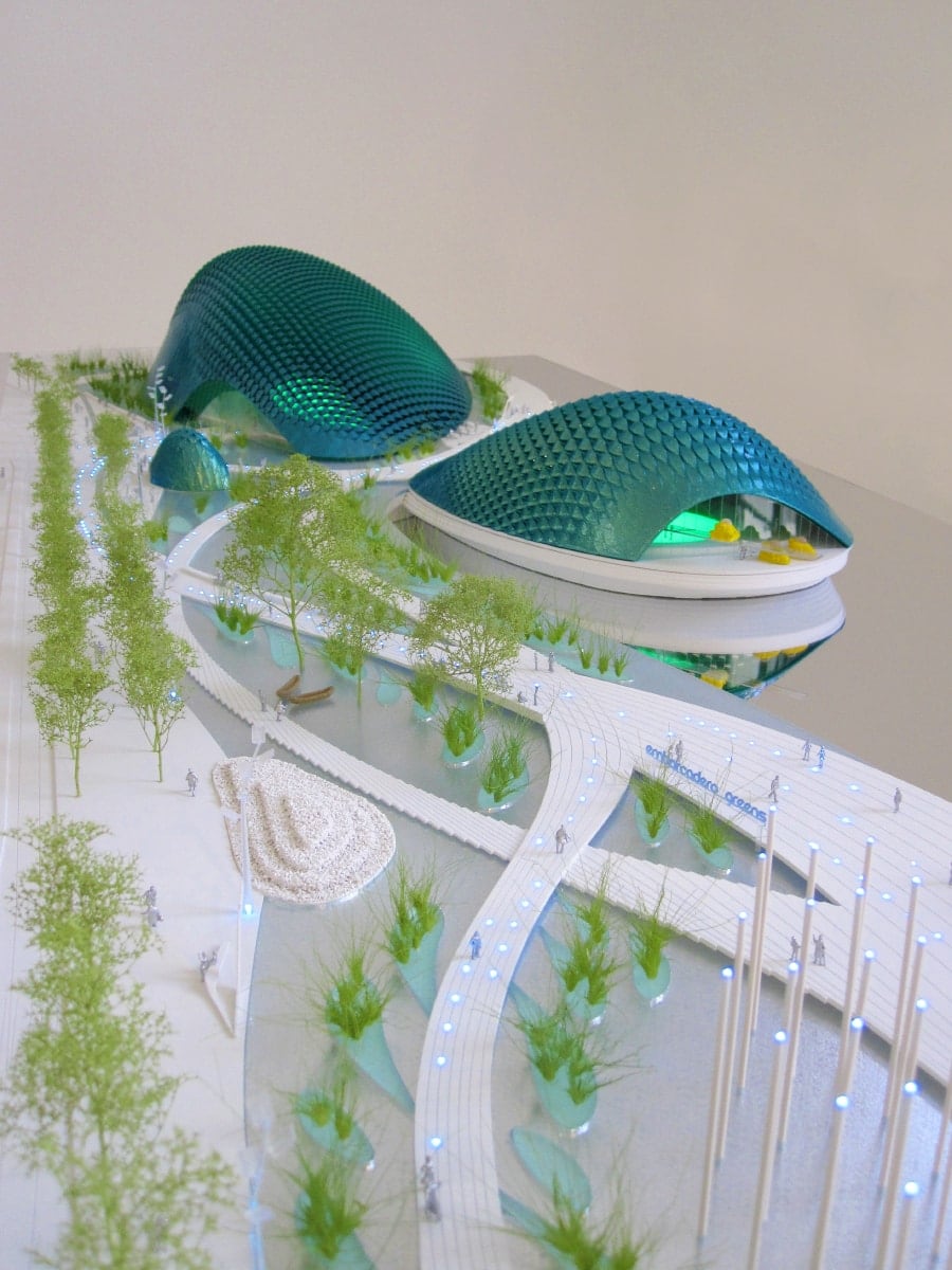 maquette en couleur du Bay Ecotarium à San Francisco par XTU architects au 1/157ème