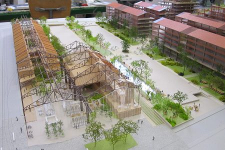 intérieur de la grande halle de la maquette des grandes serres de Pantin